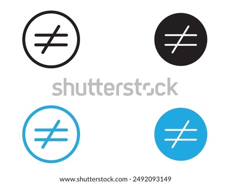 Inequality icon black and white vector outline sign