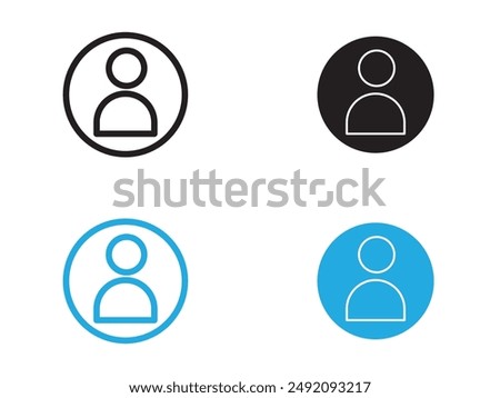 User icon black and white vector outline sign