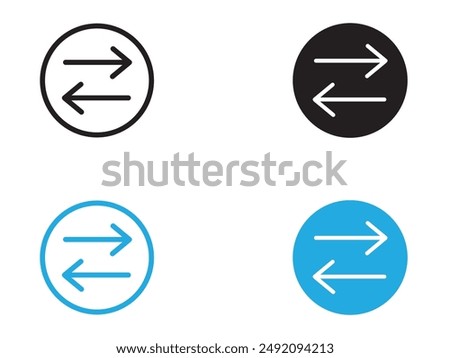 Swap icon black and white vector outline sign