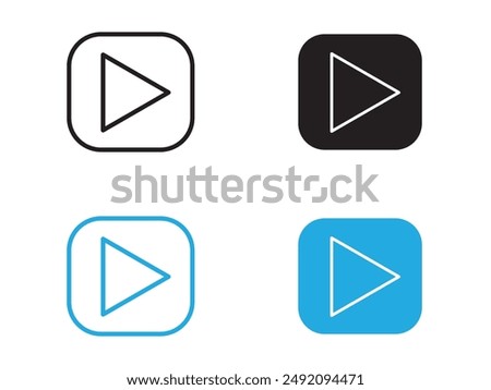 Media player icon black and white vector outline sign