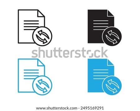 Folder sync icon black and white vector outline sign