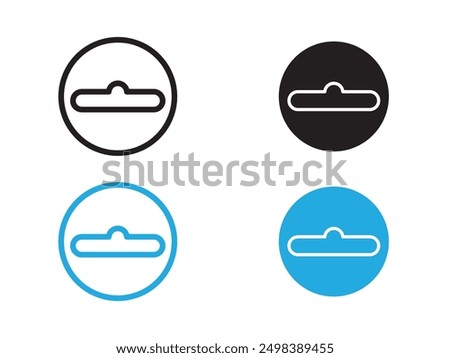 Euro hook icon black and white vector outline sign