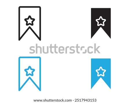 Bookmark icon vector set illustration