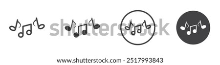 Music note icon thin line illustration