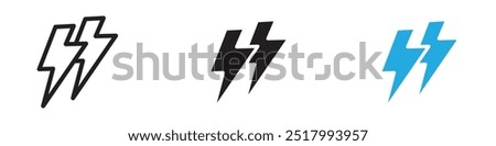 Thunder bolt icon thin line illustration