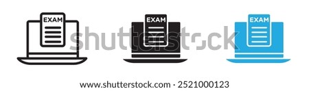 Online exam test icon thin line illustration