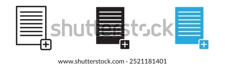 Add document icon thin line illustration