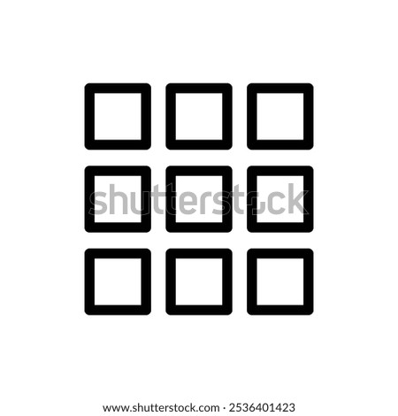 Grid view icon Flat art illustration in outline