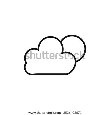 Cloud sun icon Flat art illustration in outline