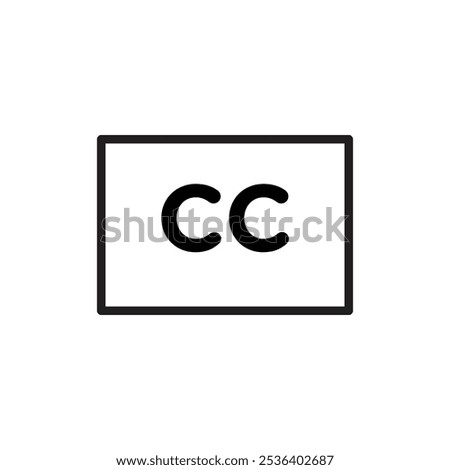 Closed caption icon Flat art illustration in outline