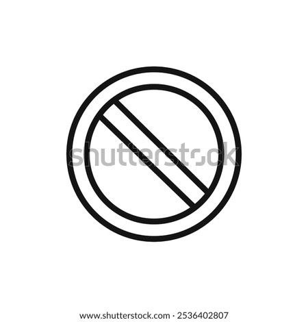 Blocked icon Flat art illustration in outline