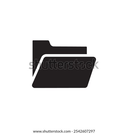 Folder icon black and white vector sign