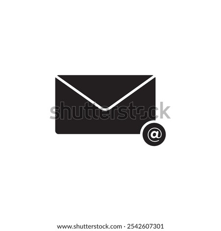 Email icon black and white vector sign