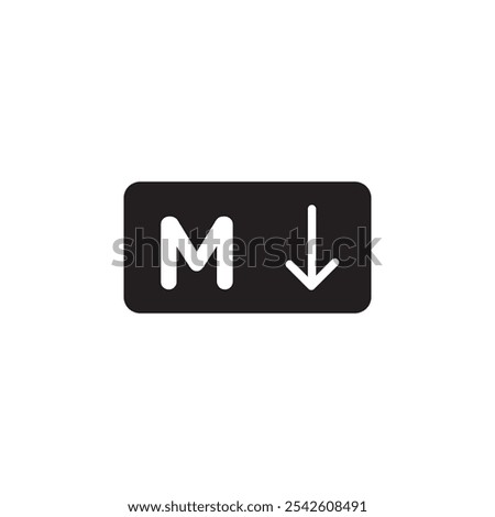 Markdown icon black and white vector sign