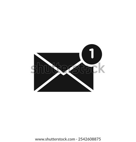 Inbox icon black and white vector sign