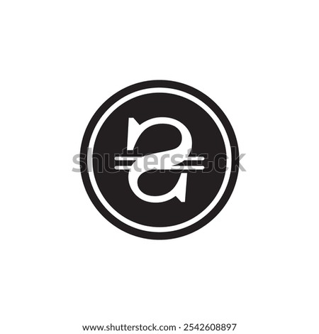 Hryvnia icon black and white vector sign