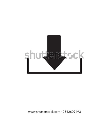 Download icon black and white vector sign