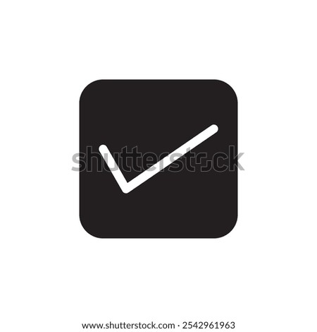 Checkmark Icon black and white vector sign