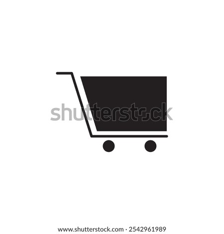 Cart icon black and white vector sign