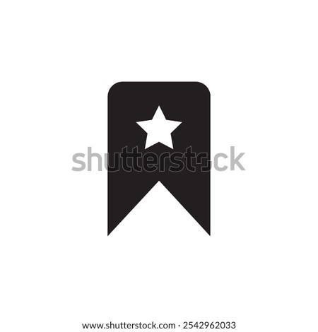 Bookmark icon black and white vector sign