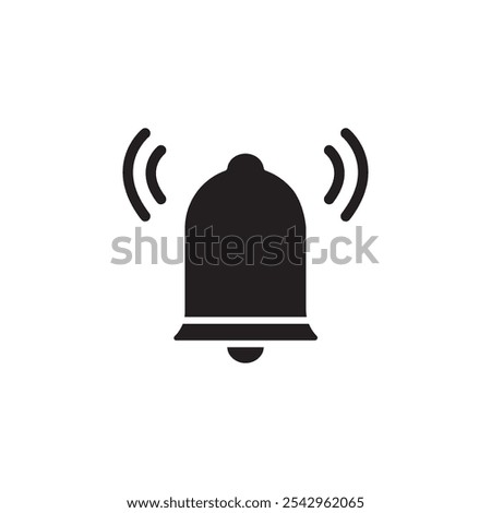 Bell icon black and white vector sign