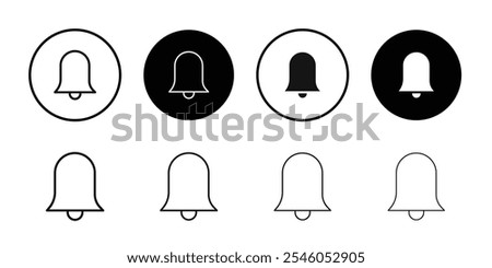 Notification bell icon Flat art illustration in outline