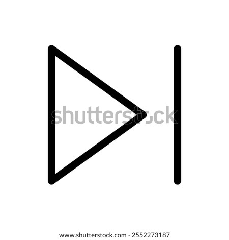 Fast forward icon black and white vector outline sign