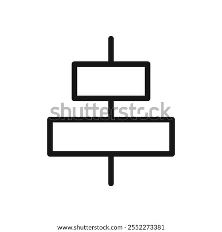 Align center icon black and white vector outline sign