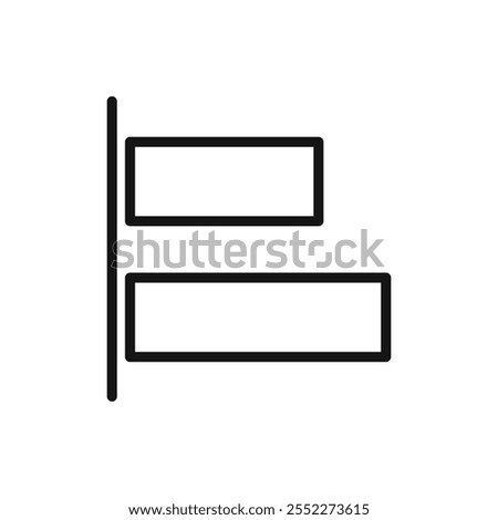 Align left icon black and white vector outline sign