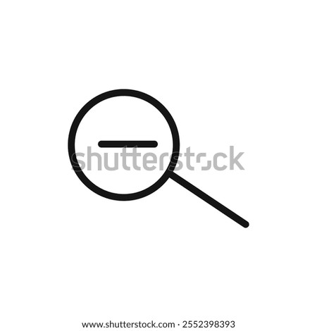 Zoom out icon black and white vector outline sign