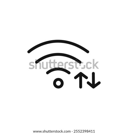 Wifi Signal icon black and white vector outline sign