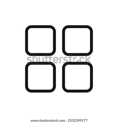 Grid icon black and white vector outline sign