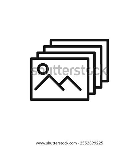 Gallery icon black and white vector outline sign