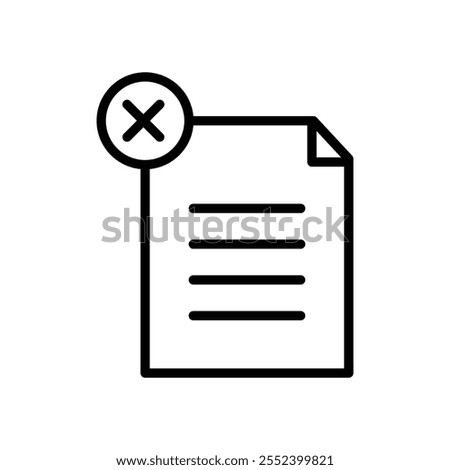 Remove file icon black and white vector outline sign