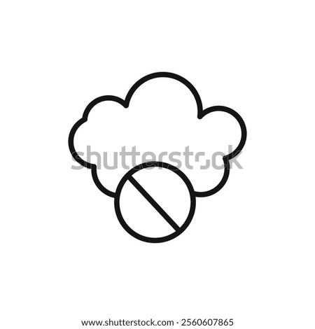 cloud sync disable icon vector line logo art