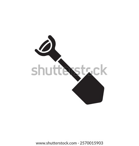 Short spade icon black and white vector outline sign