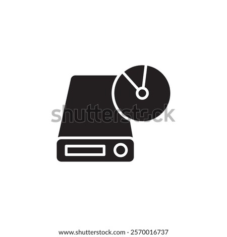 Dvd CDROM disc icon black and white vector outline sign