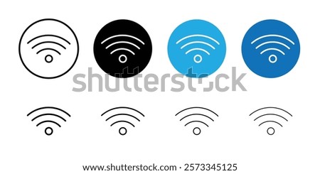 Wifi signal icon vector line logo mark or symbol set collection outline style