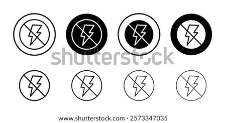 Flash off icon vector line logo mark or symbol set collection outline style