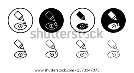 EYE DROP icon vector line logo mark or symbol set collection outline style