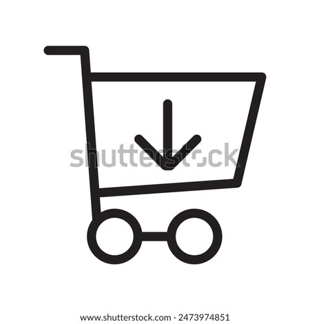 Cart Download Icon Ideal for E-commerce and Shopping Illustrations