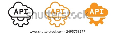 Cloud API Icon Illustrating Cloud Computing Technologies, API Integration Services, and Data Storage Solutions for IT Companies