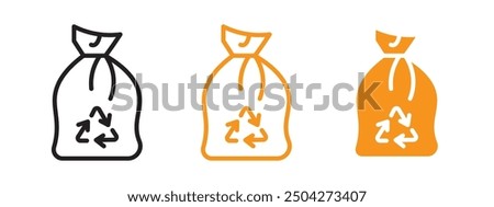 Trash bag icon web design in vector