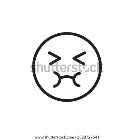 Nauseated emoji icon Outline vector for web ui