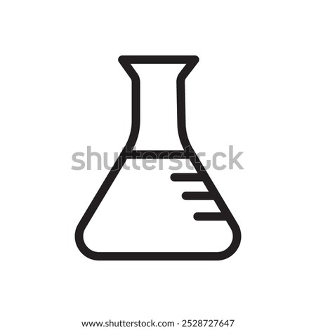 Chemical flask icon Outline vector for web ui