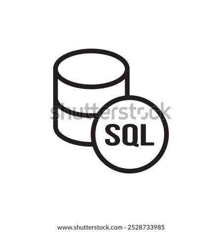 SQL server icon Outline vector for web ui