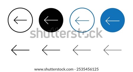 Previous icon Outline vector for web ui