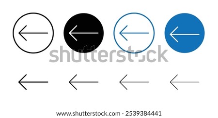 Arrow left icon Outline vector for web ui