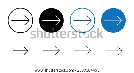 Arrow right icon Outline vector for web ui