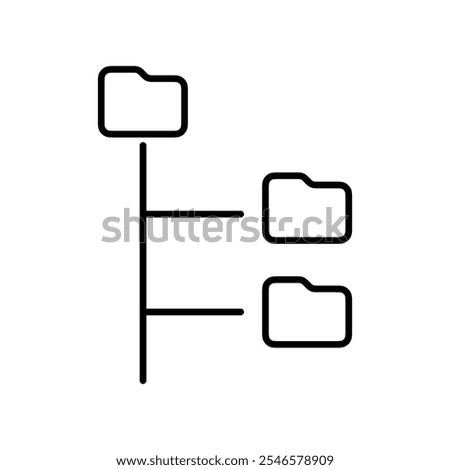 Folder tree icon Outline vector for web ui